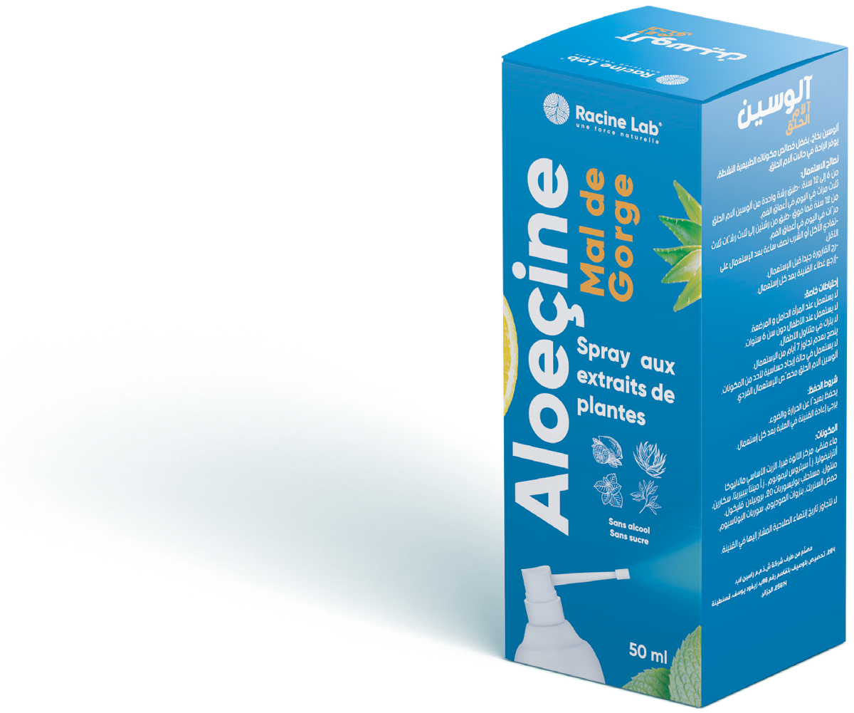 Boîte Aloeçine Mal de Gorge, spray 50 ml